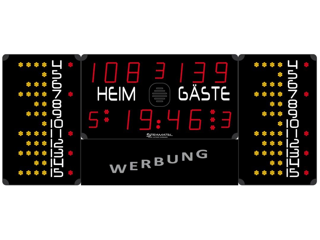 Stramatel&#xAE;&#x20;Multisport&#x20;Eco&#x20;Indoor&#x20;Scoreboard,&#x20;four&#x20;modules