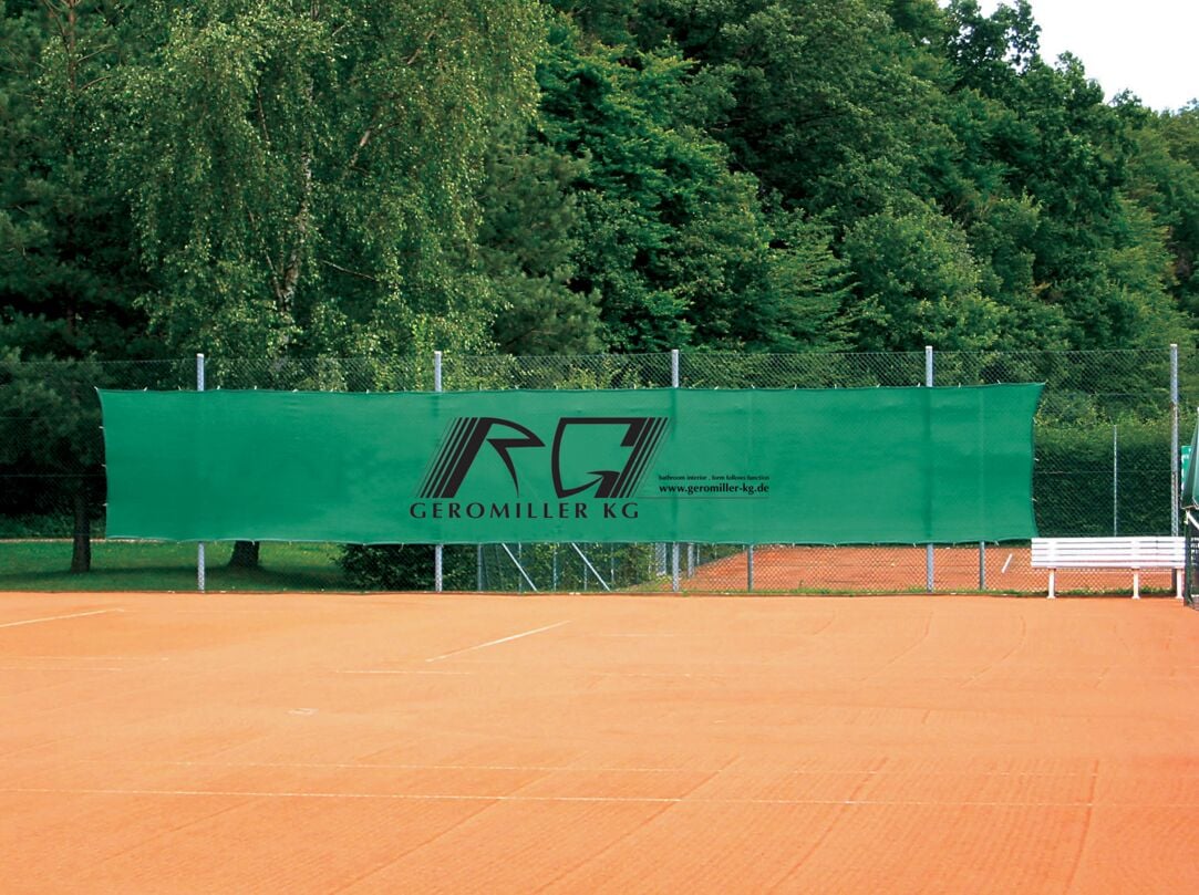 Tennis visor with printed advertising