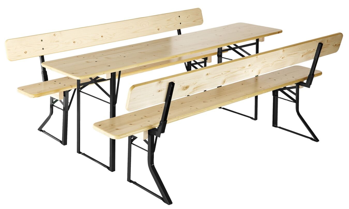 Beer tent set with backrest