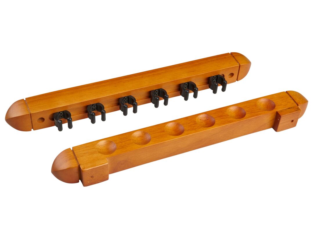 Wall mount for 6 billiard cues.