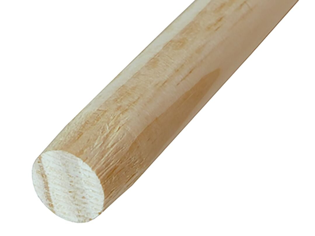 Hardwood handle for broom with tapered end