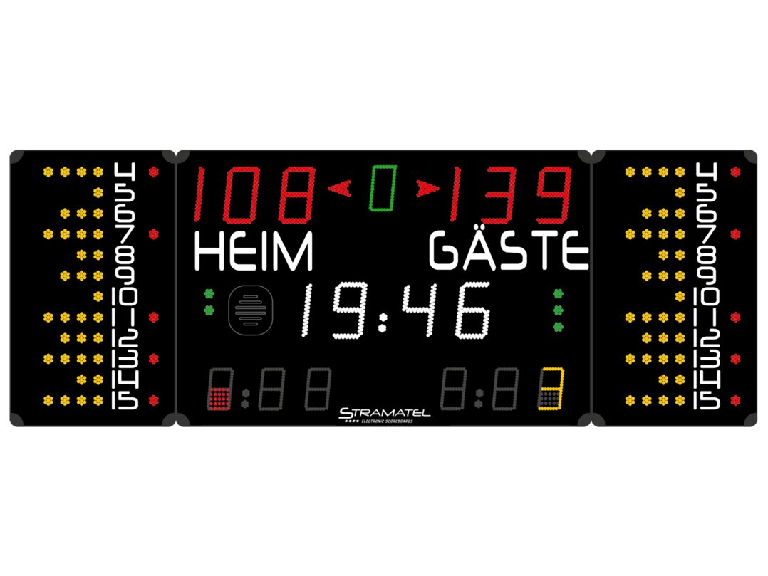 Stramatel® Multisport MD Indoor Scoreboard, three modules