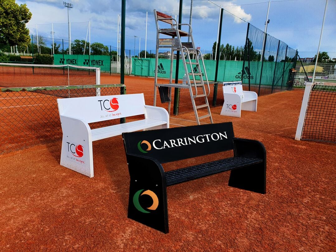 CARRINGTON® Tennis Bench with advertising print