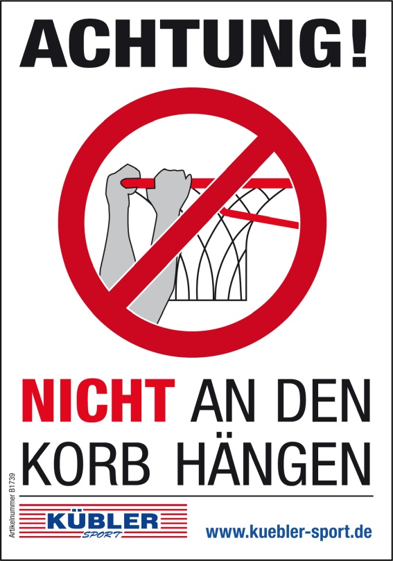 Prohibition sticker - Do not hang on the basket