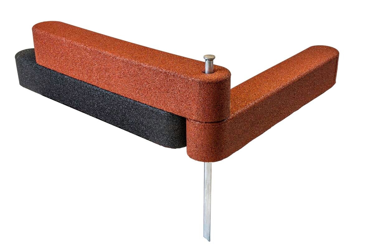 Mounting steel pipe for sandbox edging