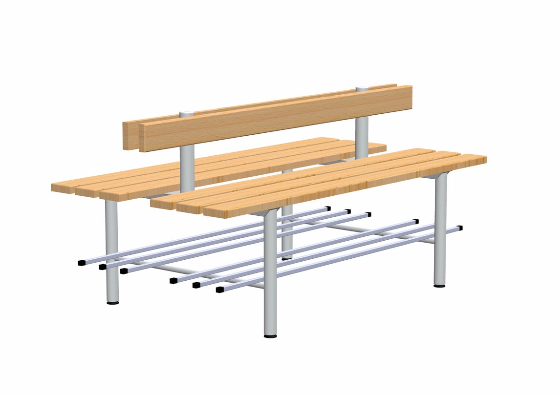 rontec® Changing Room Bench with Shoe Rack, Double-sided