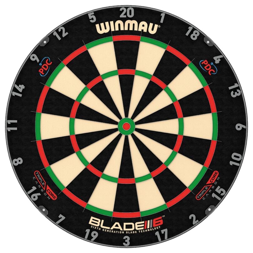 WINMAU® Dartboard Blade 6 Triple Core Carbon PDC