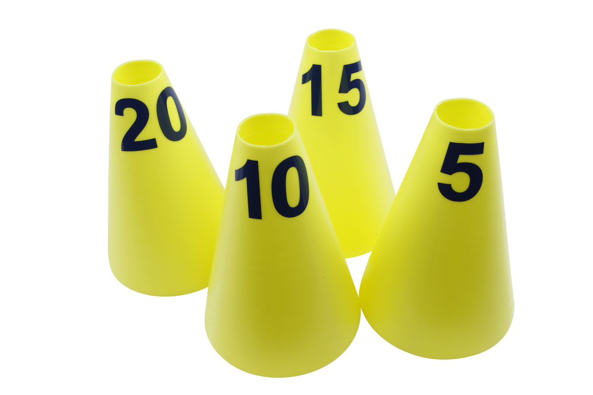 Colored Cones with Print, Set