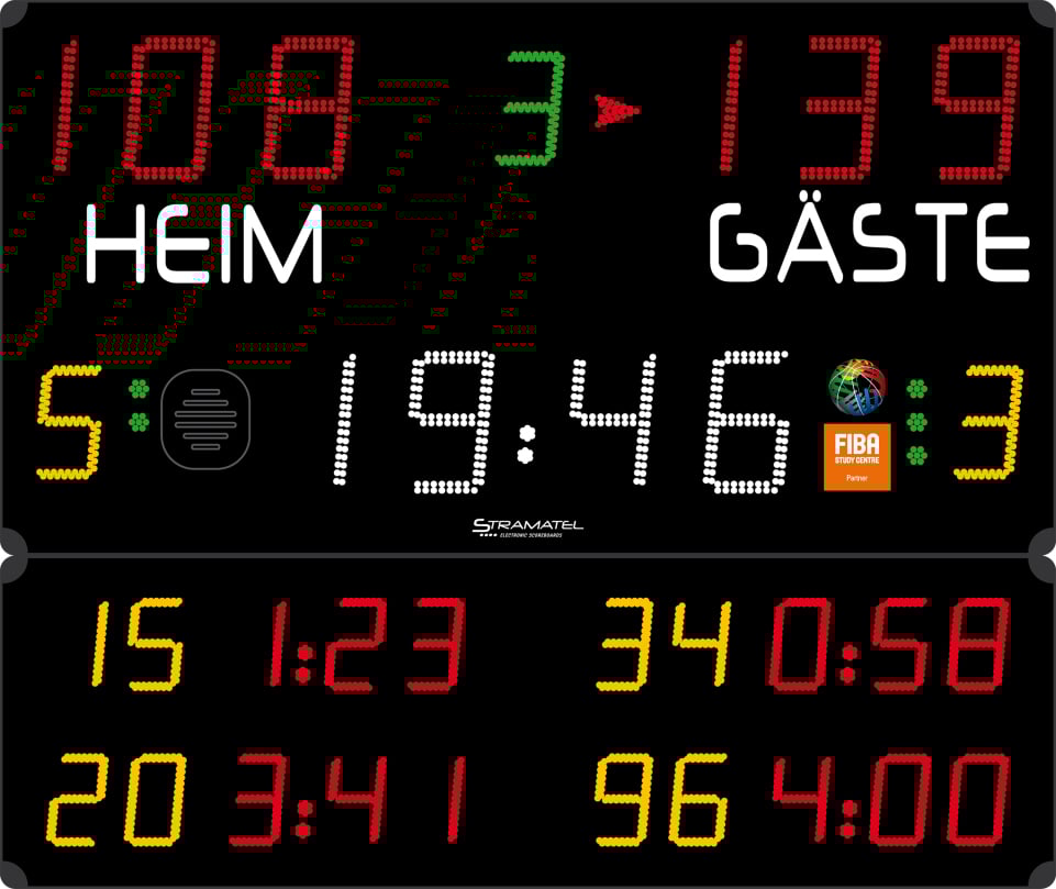 Stramatel® Scoreboard Multisport Pro Indoor, two modules