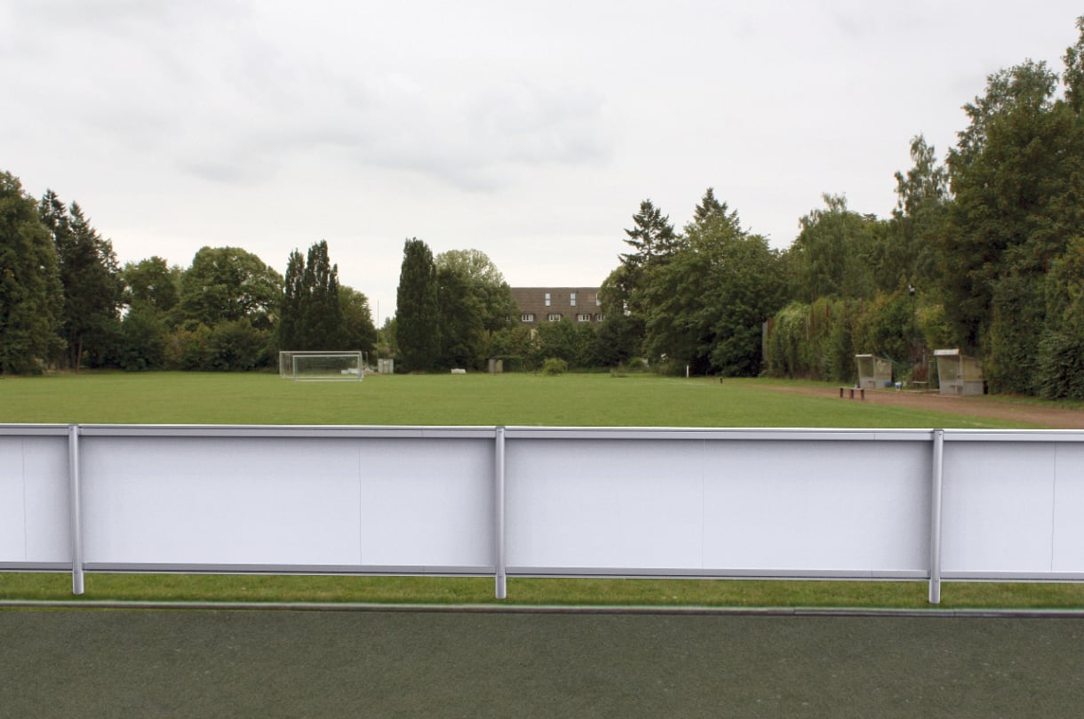 Premium Advertising System with Side Boards as a Complete System with Support Poles.