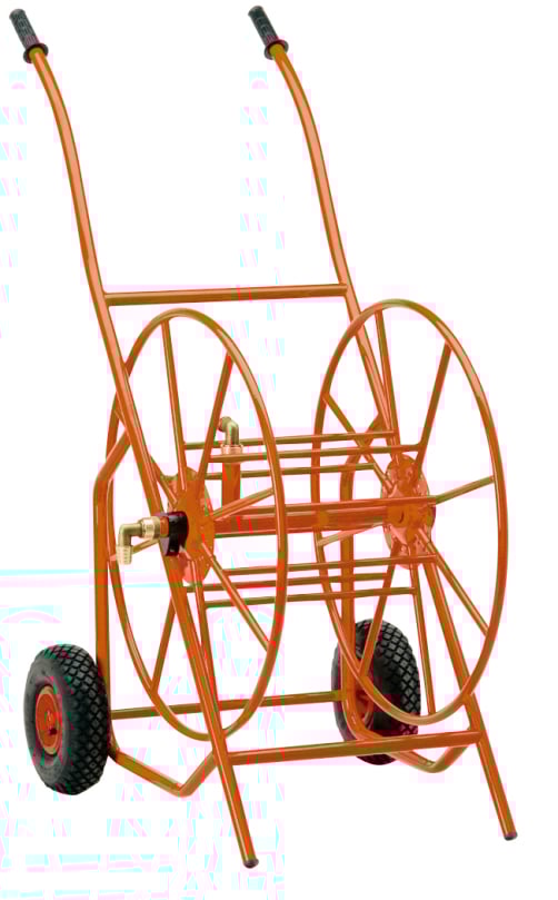 Hose reel for 100 meters of hose with 1 inch diameter