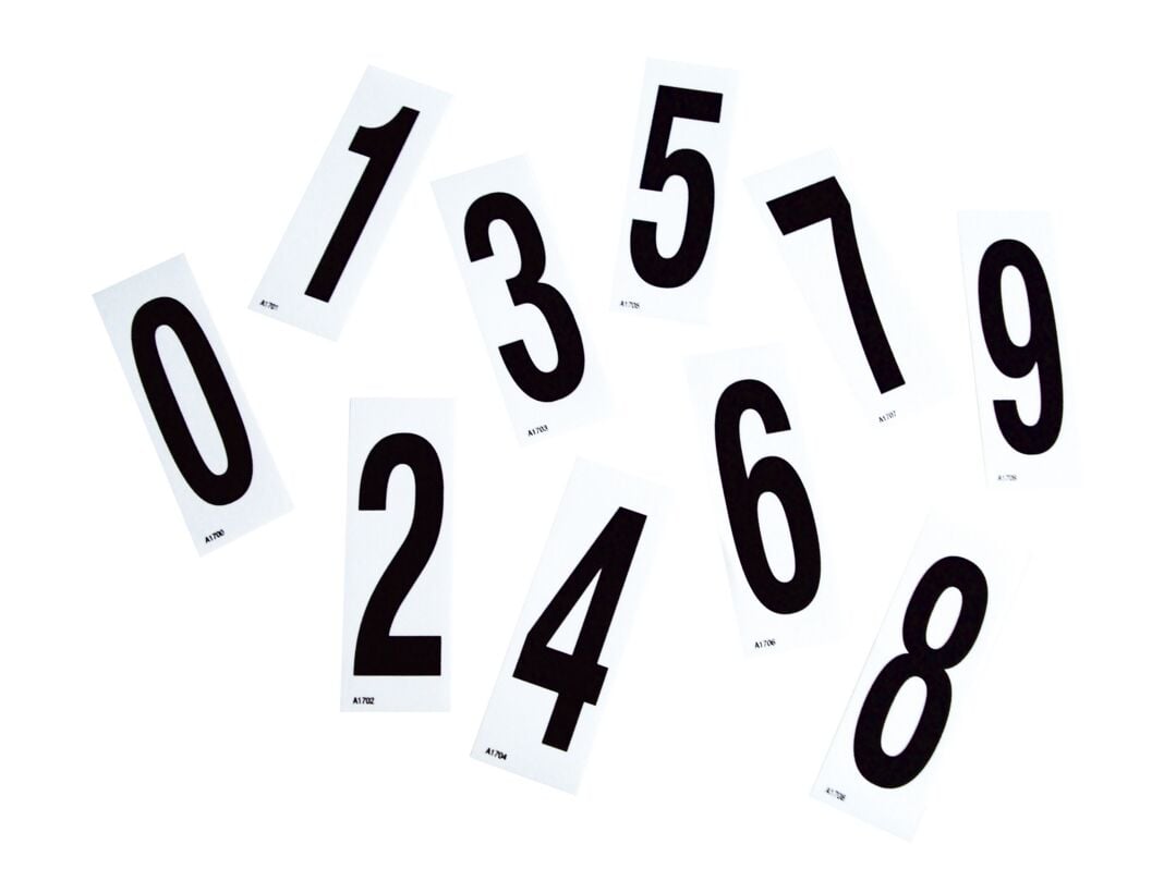 Self-adhesive number