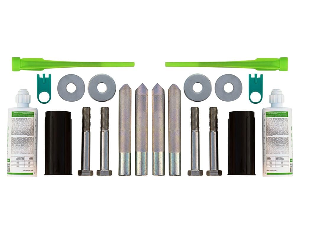 Composite anchor set for anchor plate