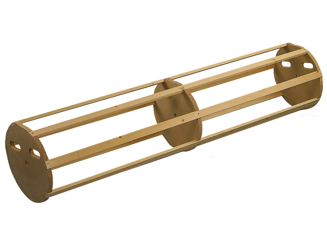 Rolling core for floor gymnastics mats, wood