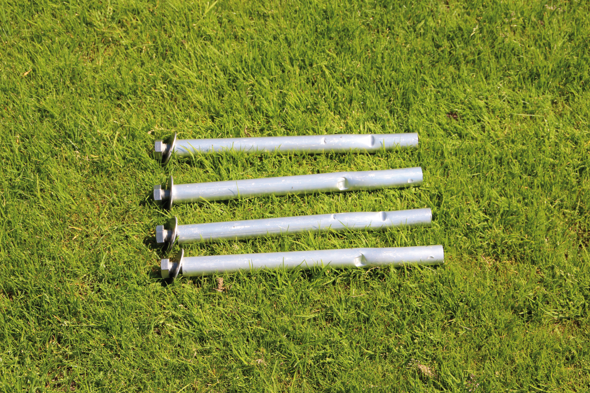 Ground anchor for steel soccer goal