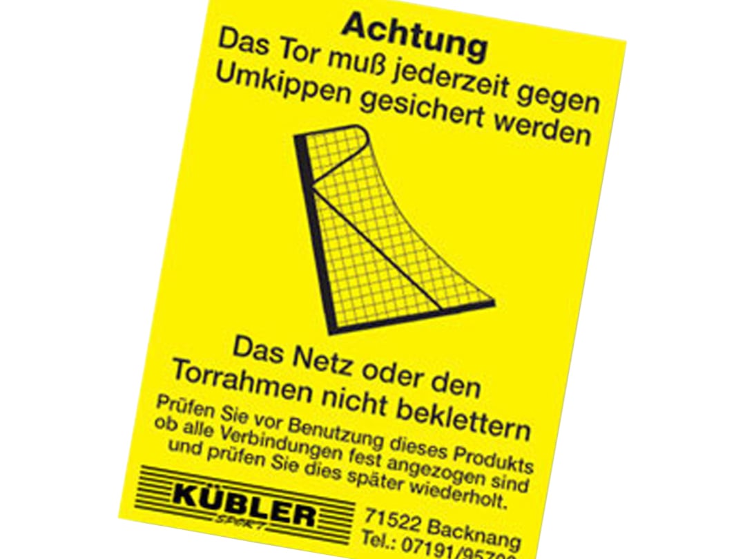 Safety Stickers - Risk of Tipping for Soccer Goals