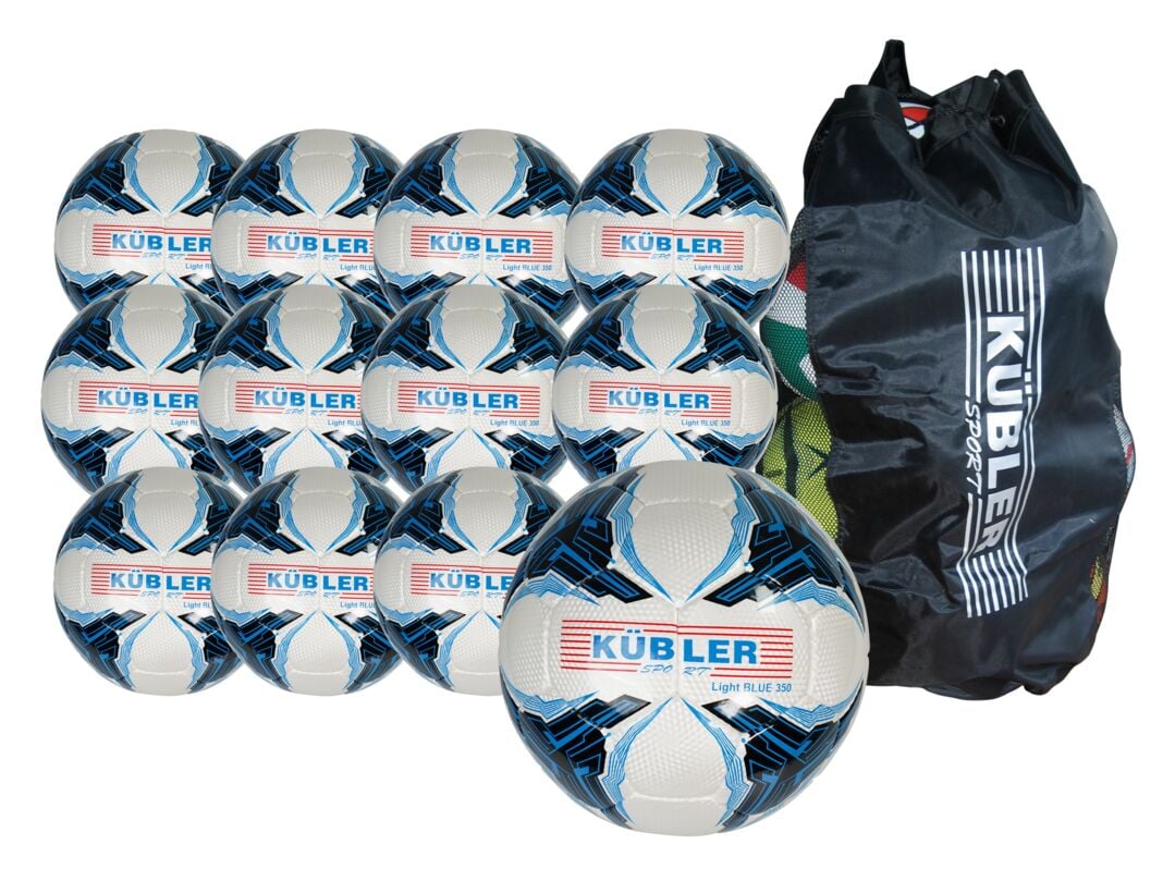 Kübler Sport® 12-piece Soccer Ball Set Light BLUE 350