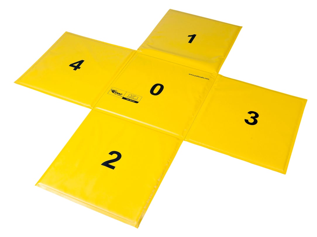 Cross-jump mat, foldable