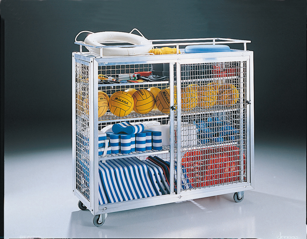 Shelving Trolley for Swimming Pools, 4 Compartments