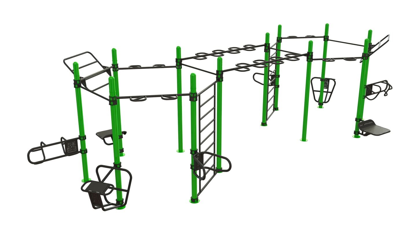 Outdoor Training Station Double Hexagon