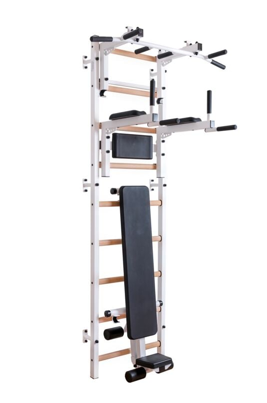 BenchK® Wall Bars 733 with Pull-Up Bar, Dip Bars & Training Bench