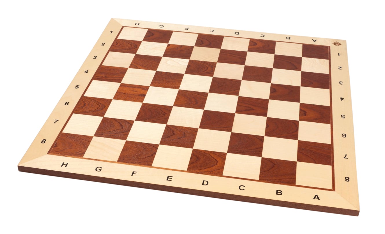 Tournament chessboard made of mahogany and maple