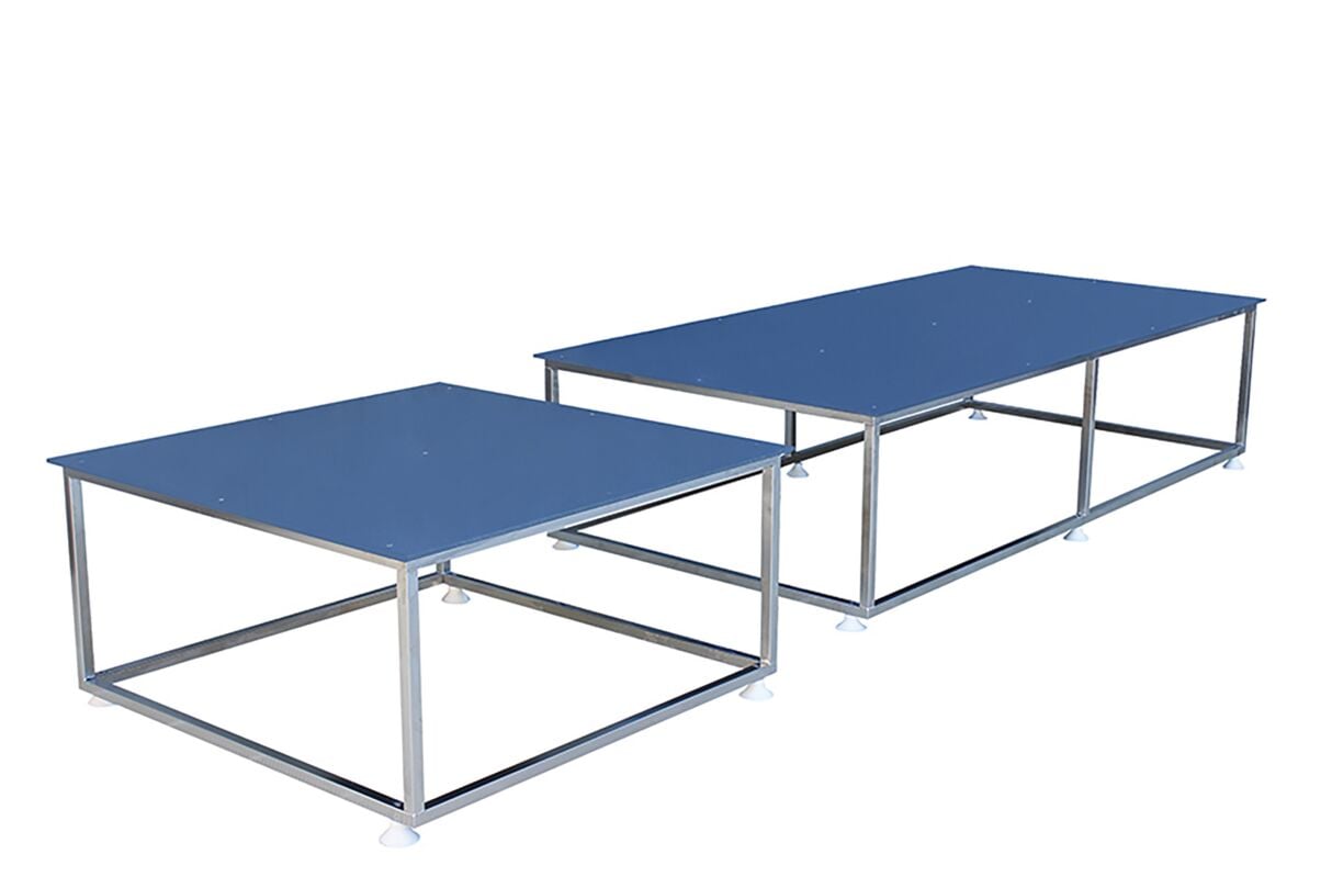 Mobile underwater platform made of stainless steel.