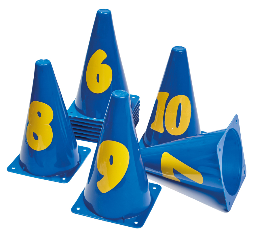 tanga sports® Marking Cones with Numbers, Set of 11