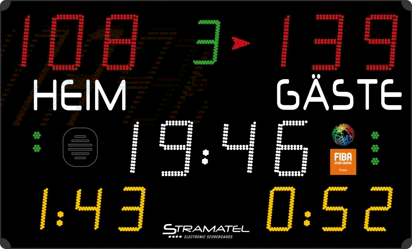 Stramatel® Multisport Pro Indoor Scoreboard, one module