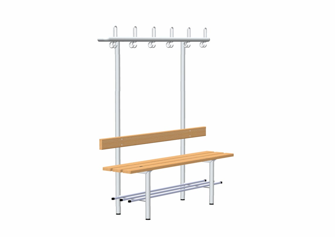 rontec® changing bench with wardrobe and shoe rack, one-sided