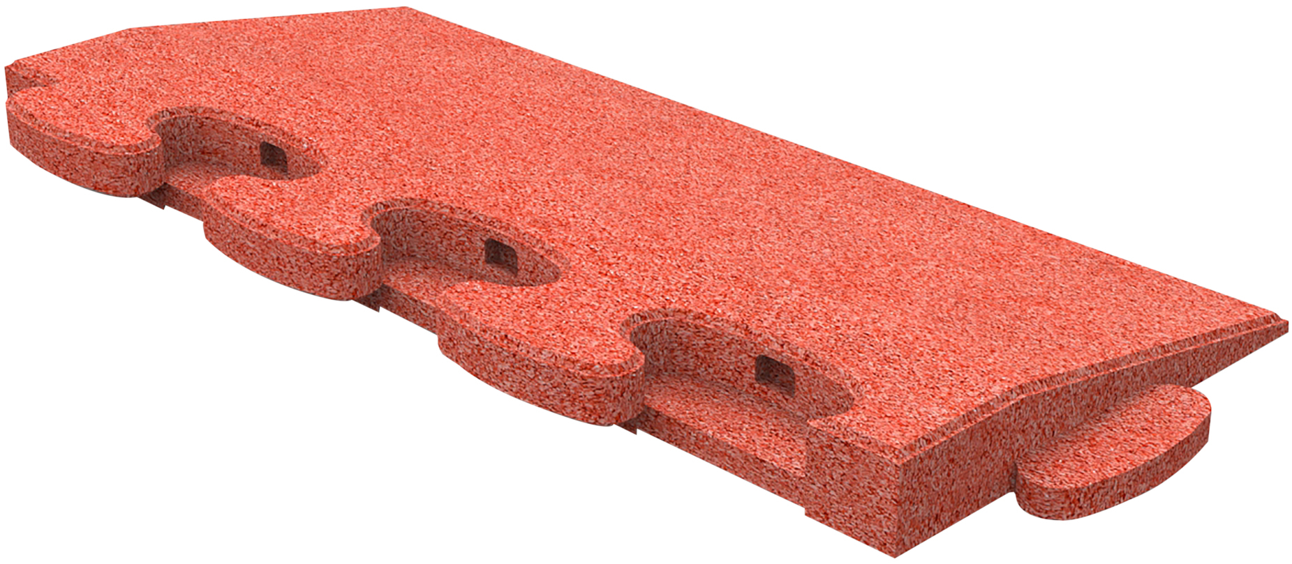 Edge mat 3D-PUZZLE, red, 55 x 25 cm, 4,5 cm thick