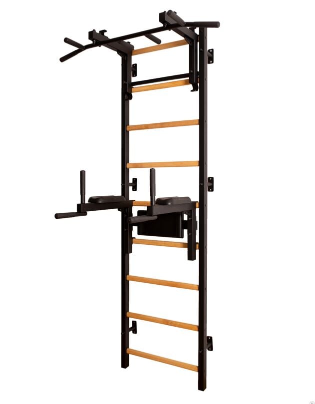 BenchK® Wall Bars 732 with adjustable pull-up bar & dip bars