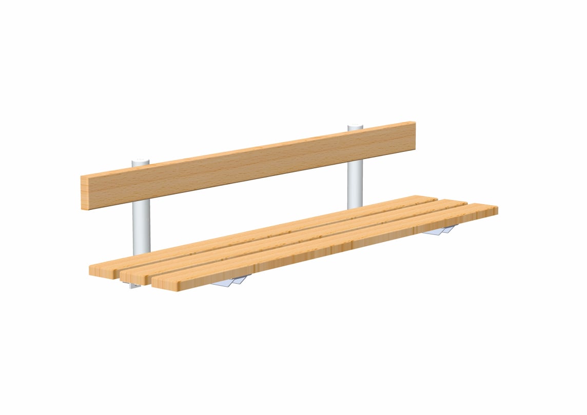 rontec® changing bench with backrest, wall-mounted