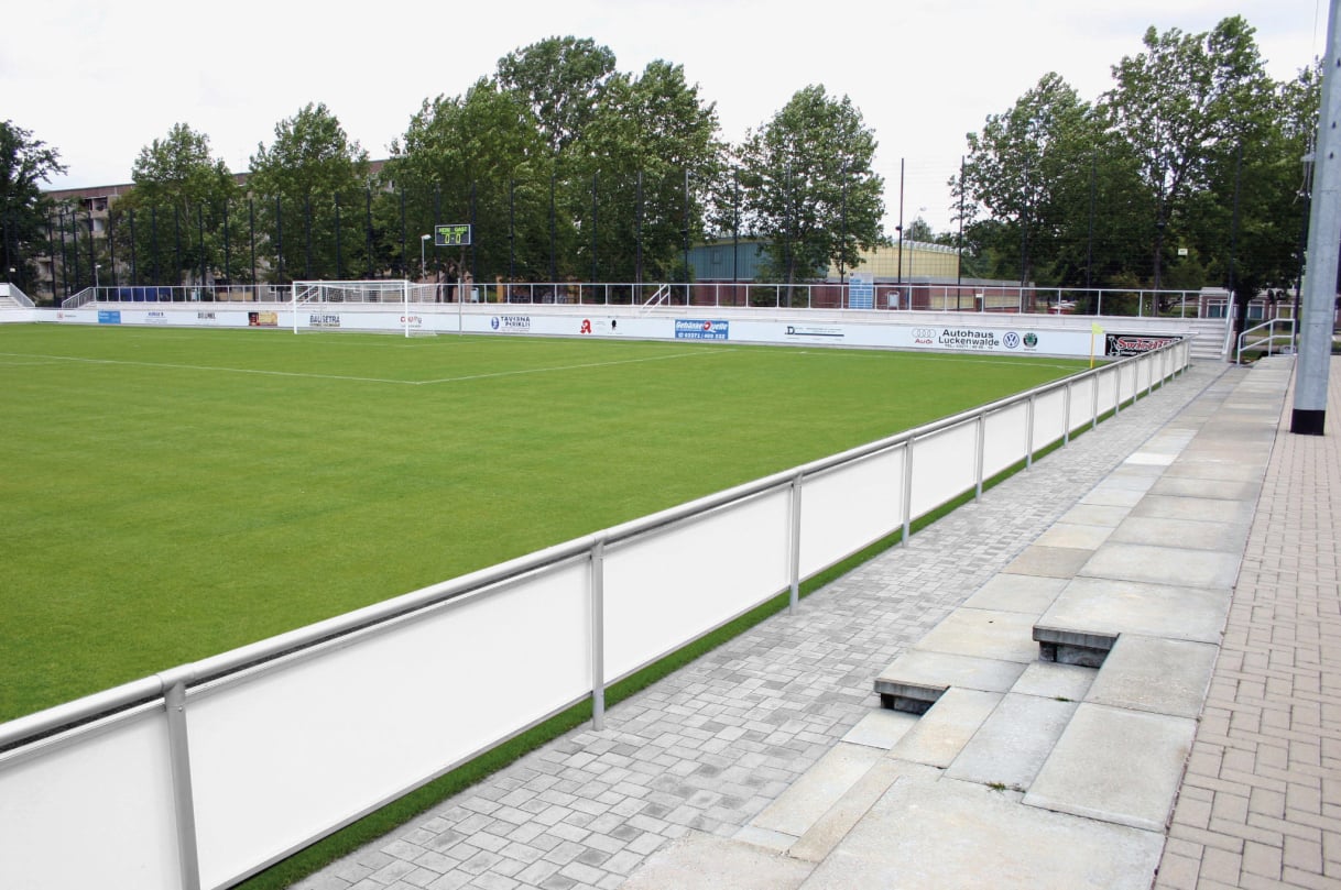 Advertising elements for barriers made of KU panels for existing barrier systems