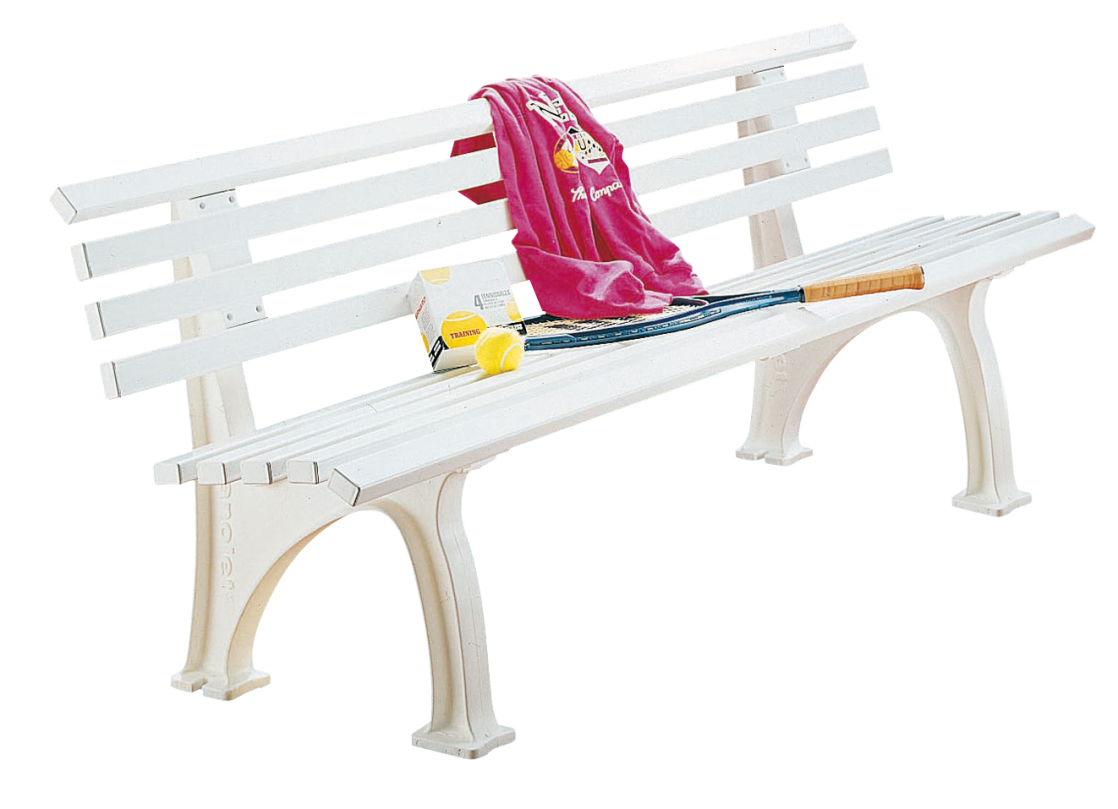 Plastic bench with backrest