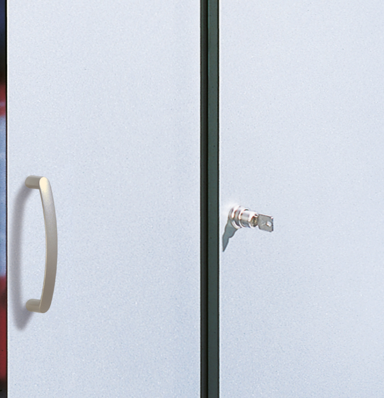 Turn and push cylinder lock for sliding door cabinets