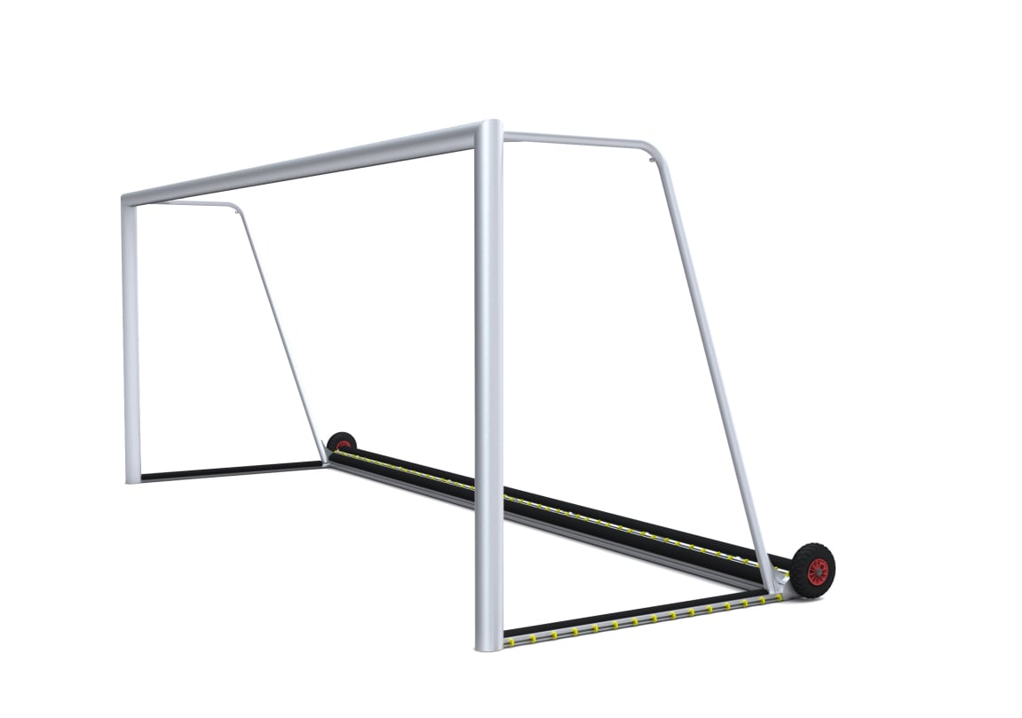 PlayersProtect® Safety Youth Soccer Goal, with weighted tube and transport rollers