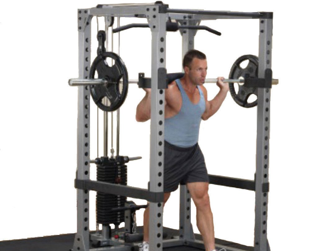 Power rack with lat pulldown & 95 kg weight stack