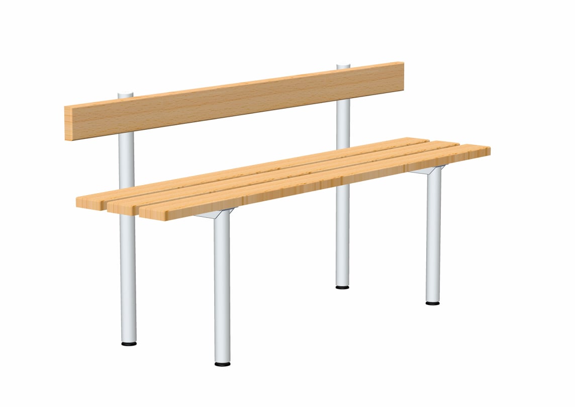 rontec® Locker Room Bench with Backrest, One-Sided