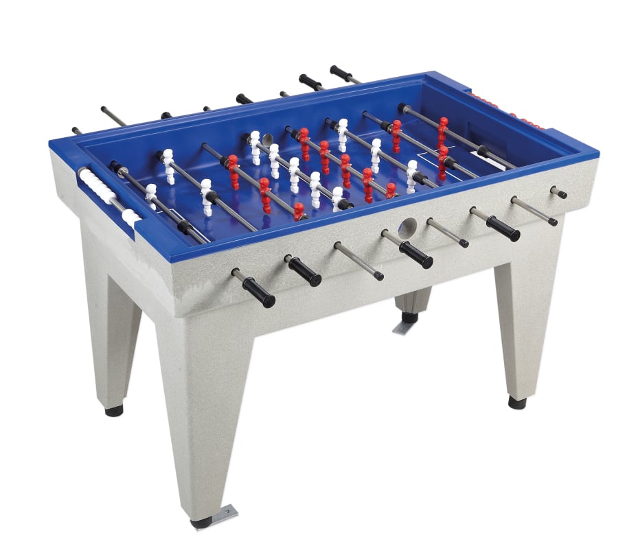 Outdoor foosball table made of polymer concrete