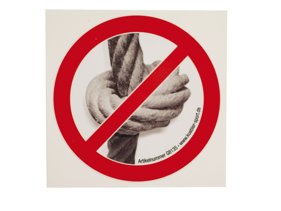 Prohibition Sticker - Do not knot climbing ropes