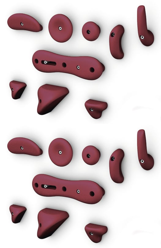 Climbing grips and steps set, 18 pieces