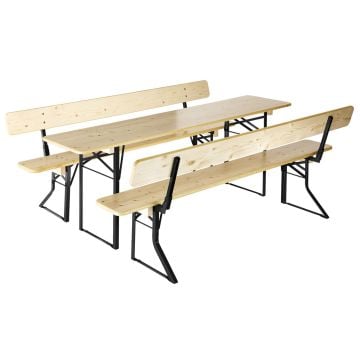 Beer tent set with backrest