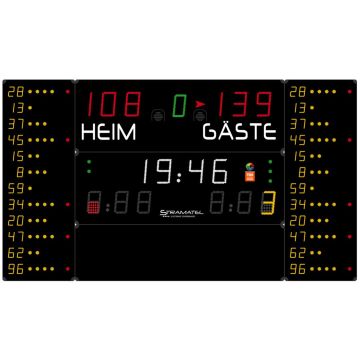 Stramatel® Multisport Super Pro Indoor Scoreboard, Five Modules