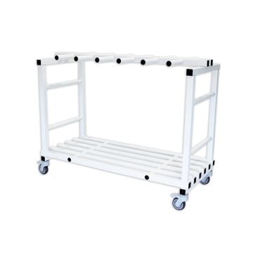 Storage cart for swim belts, single tier