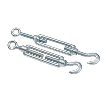 Turnbuckle M10 with hook + eye for safety nets