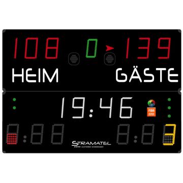 Stramatel® Multisport Super Pro Indoor Scoreboard, Two Modules