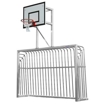 Kübler Sport® Soccer Field Goal ALU SOLID SILENCE with Basketball Practice System