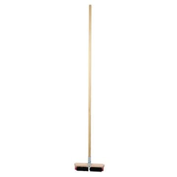 Sweeping brush with dual bristle system