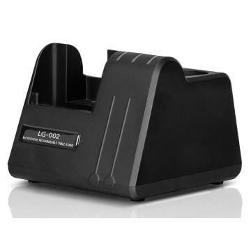 Charging station for VHF handheld microphone or bodypack transmitter
